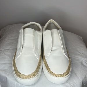 Steve Madden White Dasher Slip on Espadrille Sneakers, Size 8.5